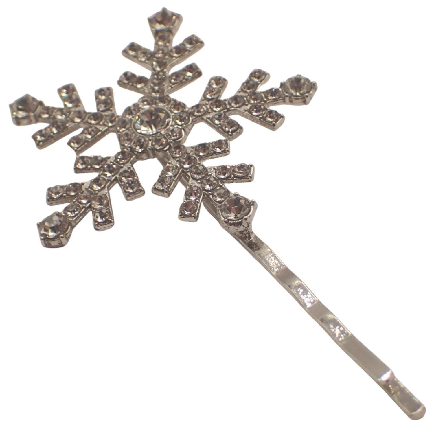 2pc Silver Rhinestone Snowflake Christmas Hair Accessories Hair Grips - Hair Slides, Hair Slides for Women or Girls, Bridal Hair Accessories, Wedding Hair Accessories for Women